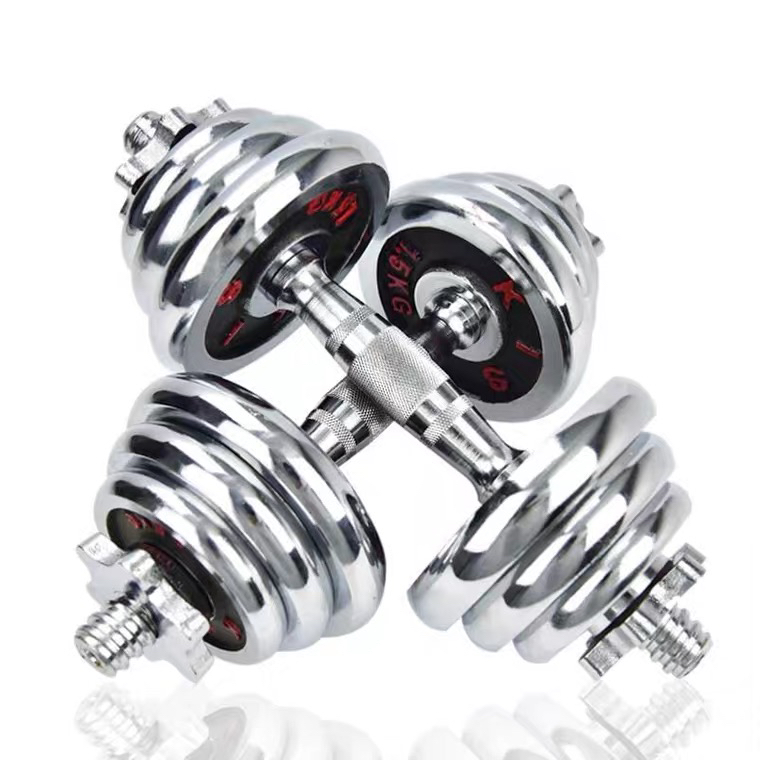 Pure Iron Plated Date Nuclear Pole Dumbbells Men Fitness Home 15kg20 Kg Men And Women's Hand Bell Fitness Barbell Suit