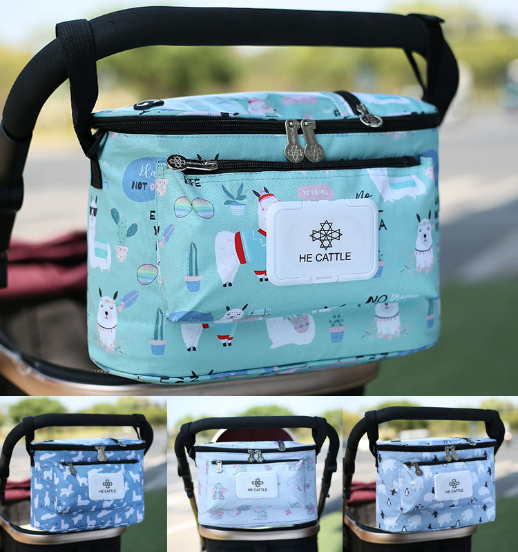 HECATTLE new baby stroller storage bag baby bottle milk jug insulation bag baby stroller storage bag