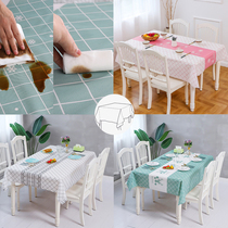 Simple waterproof dining table cloth disposable Plaid tea table tablecloth cloth anti-hot fabric rectangular placemat Nordic PEVA oil-proof