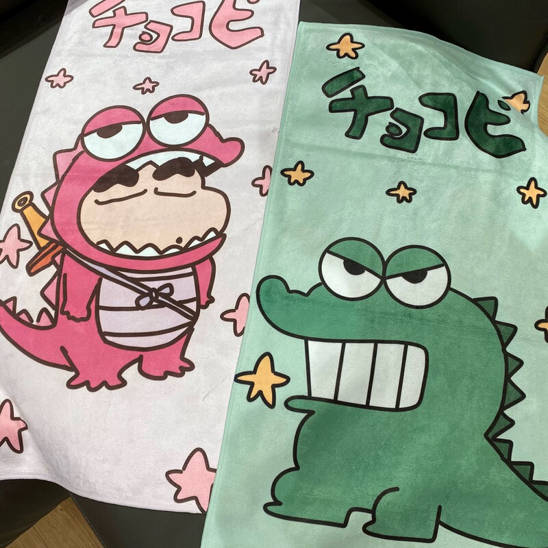 Cute Cartoon Crocodile Couple Absorbent Sweat-Wiping Sports Towel, Crayon Shin-Chan Fitness Children's Swimming Bath Towel Cute Cartoon Crocodile Couple Absorbent Sweat-Wiping Sports Towel, Crayon Shin-Chan Fitness Children's Swimming Bath Towel