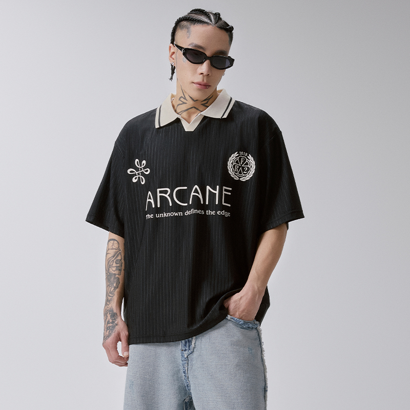 F2Ce Quick-Drying Breathable Cool-Feeling Patchwork Color-Blocked Jersey Retro Polo Shirt American Style Trendy Short-Sleeve Casual Jersey T-Shirt