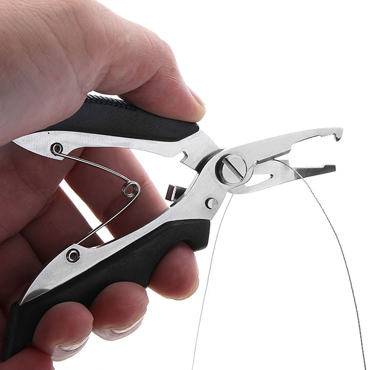 Multi-function bending fishing cutting roads and clamp-clamp fishing line scissors stainless steel open loop fishing tool