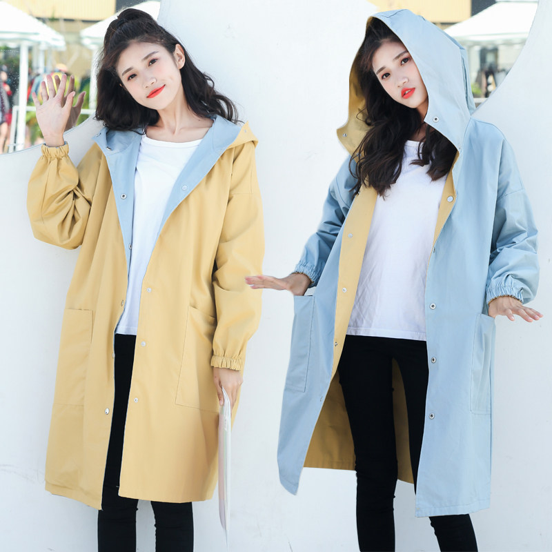 New pregnant women's coat Spring and Autumn long Korean edition large-size loose lean windwear fashion sweater hood tops
