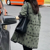 Ретро длинный зимний двусторонний пуховик для отдыха с пухом, удерживающая тепло стеганая демисезонная куртка, оверсайз, средней длины