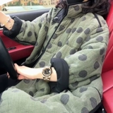 Ретро длинный зимний двусторонний пуховик для отдыха с пухом, удерживающая тепло стеганая демисезонная куртка, оверсайз, средней длины