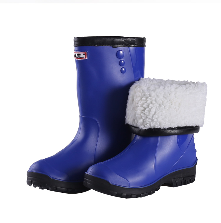 Thời trang mùa đông ấm áp giày mưa phụ nữ cộng với nhung dày ống cotton giày dễ thương không thấm nước chống trượt đặt giày cao su ủng đi mưa thời trang