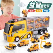 Alloy toy car childrens car 2021 new boy car class 10 excavator 5-year-old storage container truck