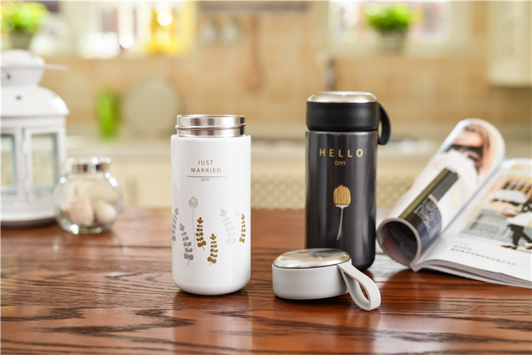 Phiên bản tiếng Hàn của cốc nhỏ nhỏ nam nữ nhỏ đôi ấm trà tiện lợi ấm đun nước sinh viên không gỉ bình đựng nước giữ nhiệt