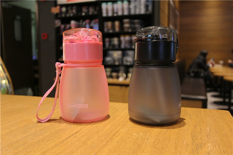 Xác thực đậu Hà Lan cốc bụng lớn Hàn Quốc dễ thương cốc sippy sáng tạo thuận tiện nữ sinh viên nhỏ tay chai nước thủy tinh - Tách bình thủy lock&lock