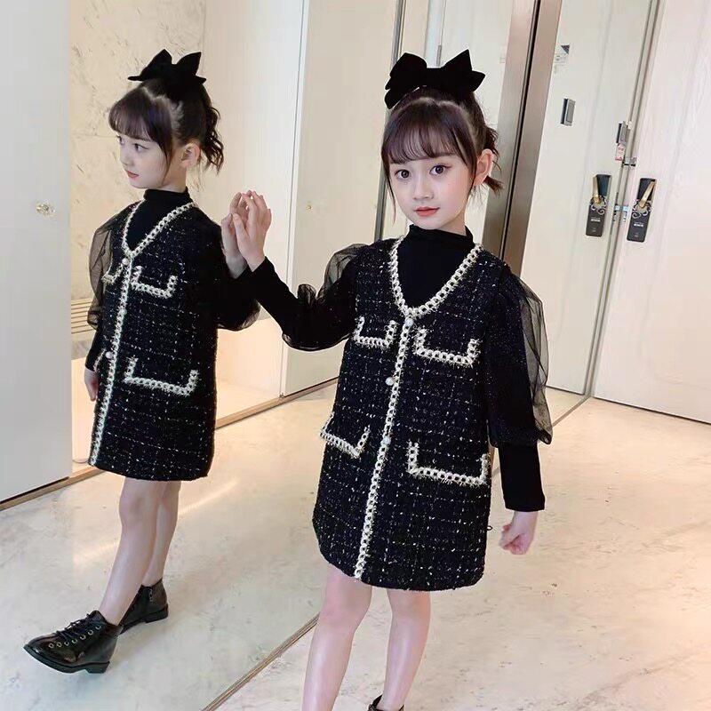 Next Balaba Girl Foreign Dress 2022 Spring Autumn New small fragrance Wind Han's Princess Leia Skirt Tide