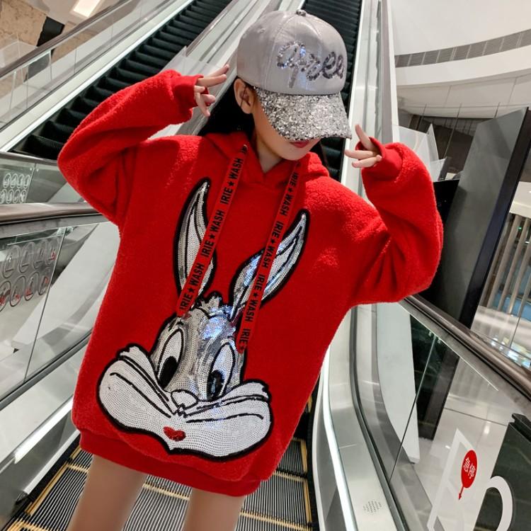 Girl's Life Year Clothes Big Red Necropolis Girl Child 2-year-old girl's winter clothing gapped thickened 13 Tiger years 12