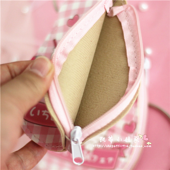 helloKitty đồng xu móc khóa màu hồng hoạt hình vòng đeo tay chống trầy xước ví nam da thật
