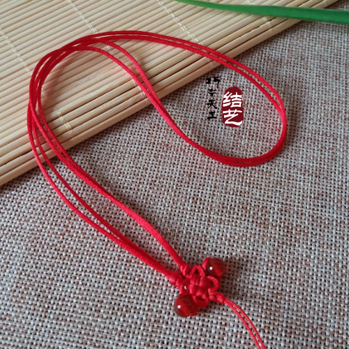 Handmade jade gold lock Silver lock Agate pendant lanyard Men and women baby red rope Multicolored rope Neck rope Necklace rope