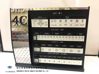 Triangle vertical diamond 4c tool card Jewelry store special card Standard edition acrylic stainless steel 4C tool card