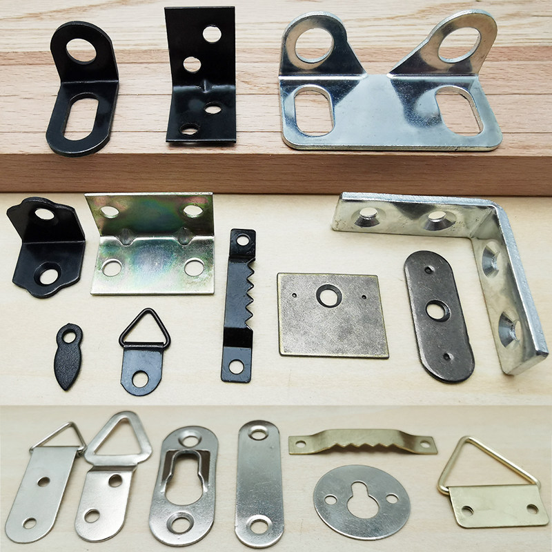 Furniture hardware accessories single-hole double-hole connection iron piece corner code photo frame picture frame hook right-angle fixer angle iron