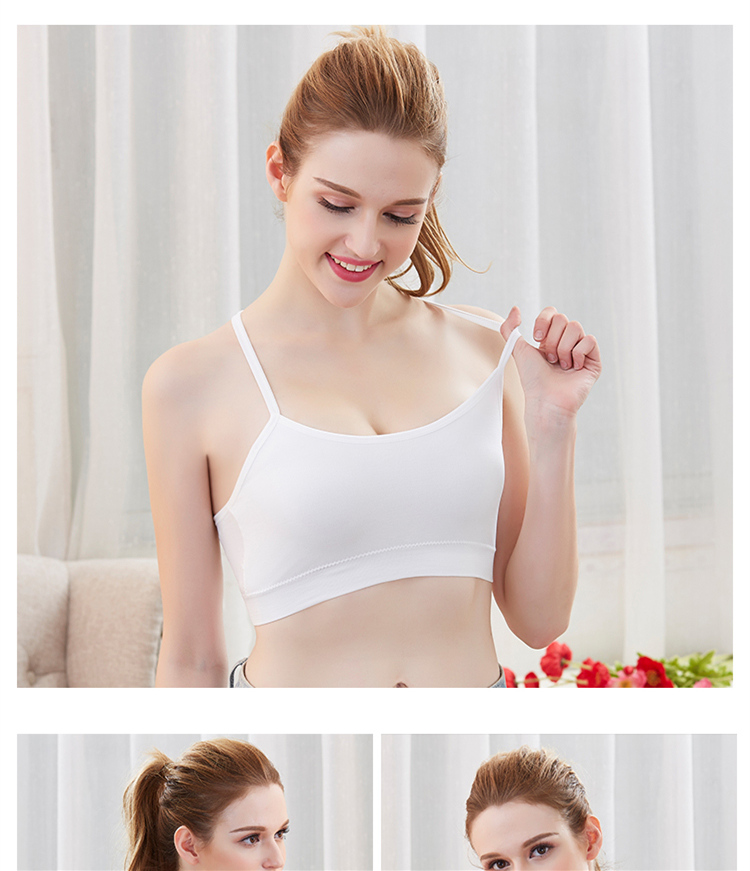 Mỹ trở lại treo nữ cảm giác chéo với miếng đệm ngực đoạn ngắn chạm đáy ống chống ánh sáng bọc ngực mà không có vòng thép đồ lót áo ngực rút dây