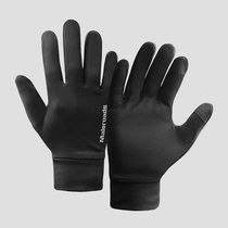 Running gloves for men and women full finger autumn and winter fleece warm touch screen outdoor mountaineering riding non-slip football gloves