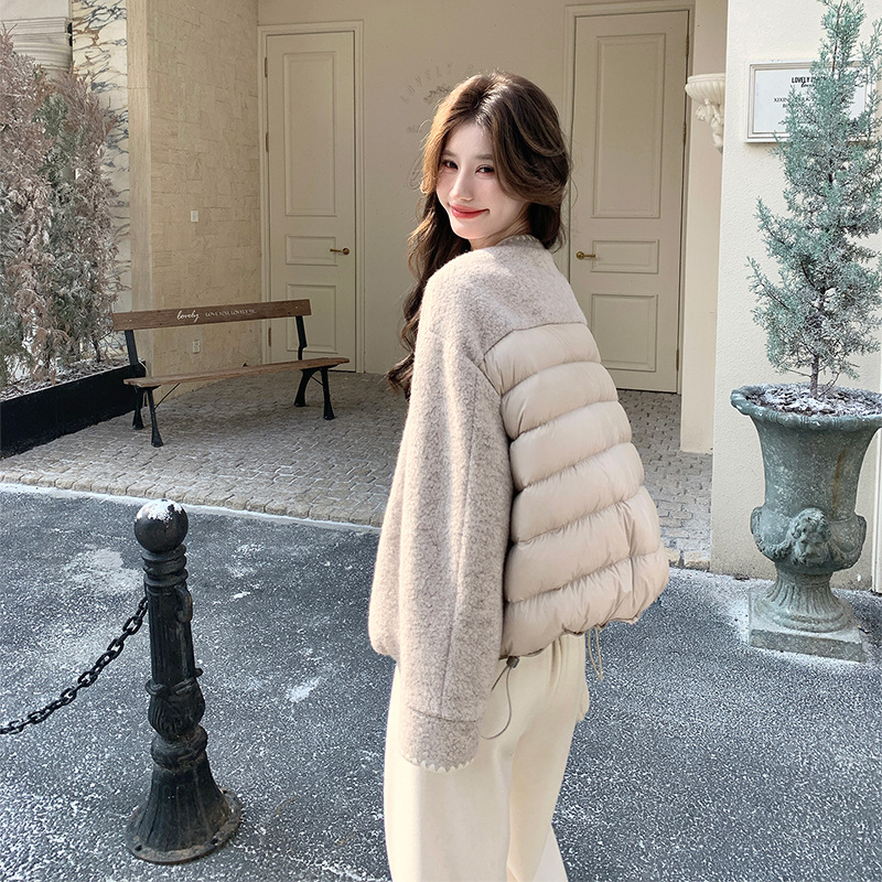 Wool and down Jacket 2026 Autumn and Winter New Style Elegant Woolen 90% White Duck down Coat for Women Wool and down Jacket 2026 Autumn and Winter New Style Elegant Woolen 90% White Duck down Coat for Women