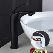 Nordic creative gun gray black and white gold color basin faucet cold and hot water All copper bathroom cabinet art table plate personality