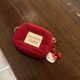 Wallet red corduroy coin purse women's 2025 new card holder all-in-one mini bag portable storage bag