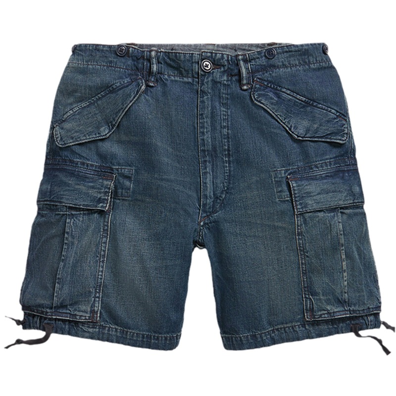 Double R Denim Indigo M65 Work Shorts Casual Pants Men's All-Cotton Plaid Pattern Vintage American Amekaji Style Double R Denim Indigo M65 Work Shorts Casual Pants Men's All-Cotton Plaid Pattern Vintage American Amekaji Style