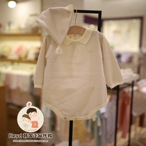 Direct mail minkmui Korean little star 22 autumn baby white knitted jumpsuit A12-602-01