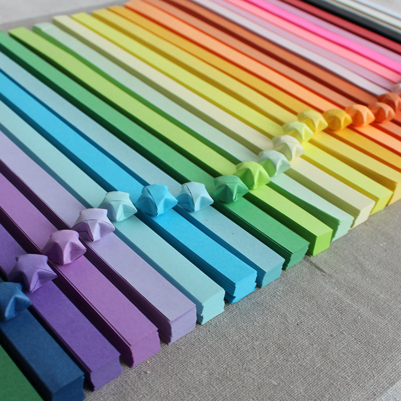Pure color star paper wishing paper purple lucky star origami strip bottle Valentine Day DIY handmade creative gift 520