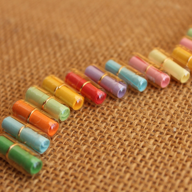 Jiuxi ten Gin Transparent Colorful Love Pill Love Pill Book Capsule Xu Willing Paper Star Bottle Small Letter Paper Creative Gift