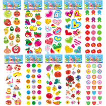Fruit and vegetable Candy Pastry Love-shaped stars flower smiley face reward Childrens stickers Cartoon animation stickers Stickers