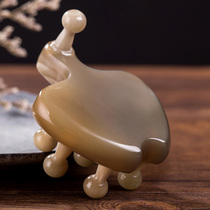 Natural white buffalo horn massage comb beauty brush mushroom comb baby massage