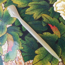 Hand-made Vietnam White Buffalo Horn Plunge Bar Eye Face Details Care Portable Nuwa Comb