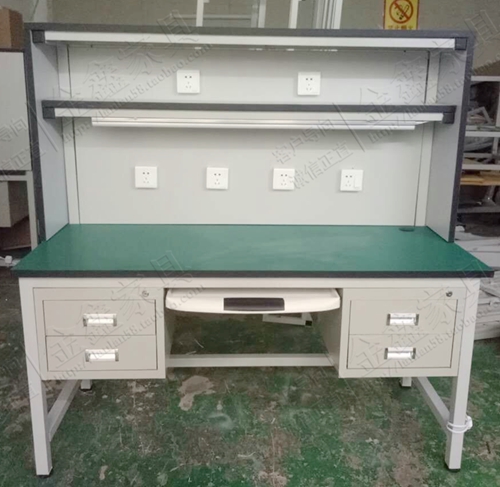 Double-layer mobile flat experimental inspection table can be customized operation table electronic factory maintenance anti-static workbench
