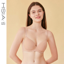 HSIA reverie big chest display small full cup bra Summer thin mold cup anti dew point glossy no trace large size thin underwear women