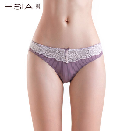 HSIA遐 时尚低腰三角裤 纯棉底裆细条纹双拉面料性感蕾丝内裤女-tmall.com天猫 HSIA遐 时尚低腰三角裤 纯棉底裆细条纹双拉面料性感蕾丝内裤女-tmall.com天猫