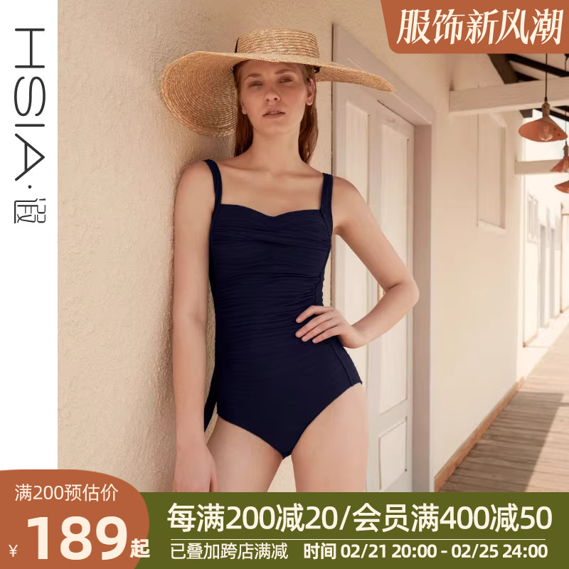 【お腹をカバーして細く見える】温泉に浸かるための女性用ワンピース水着、高弾力、太めmm、控えめな巨乳、女性用小さめ水着