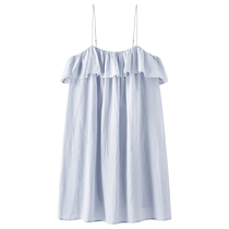 HSIA – chemise de nuit à bretelles anti-bosse fine respirante haut tube vêtements dété pour la maison style pur désir pyjama en coton pour femmes