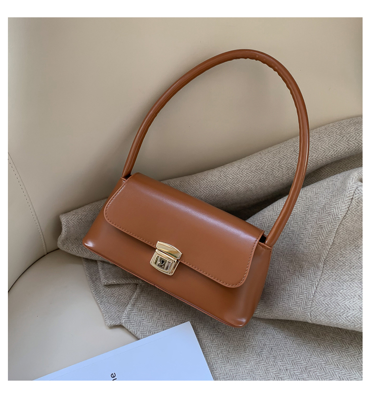 Women's Medium Pu Leather Solid Color Vintage Style Classic Style Lock Clasp Handbag display picture 78