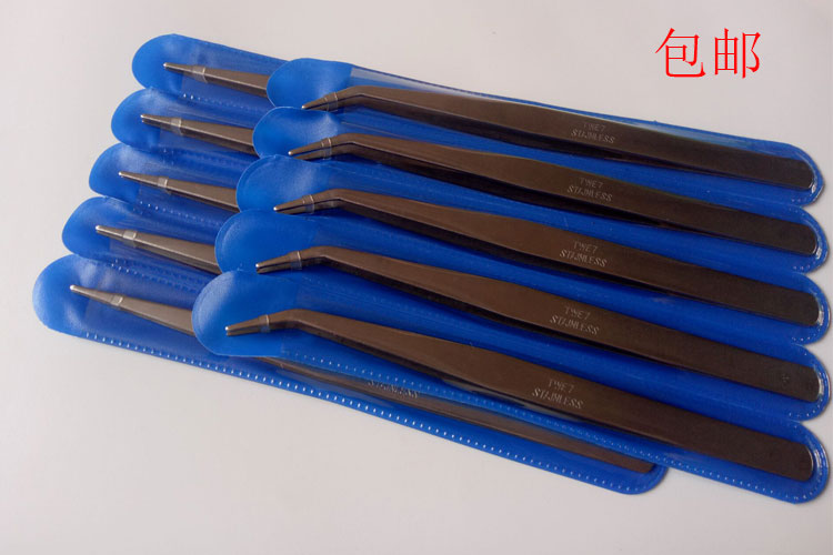 Thickened Stainless Steel Tweezers Straight Head Elbow Pliers Eyebrow Clips Wire Clip Sewing Machine Tool 5 Clothes