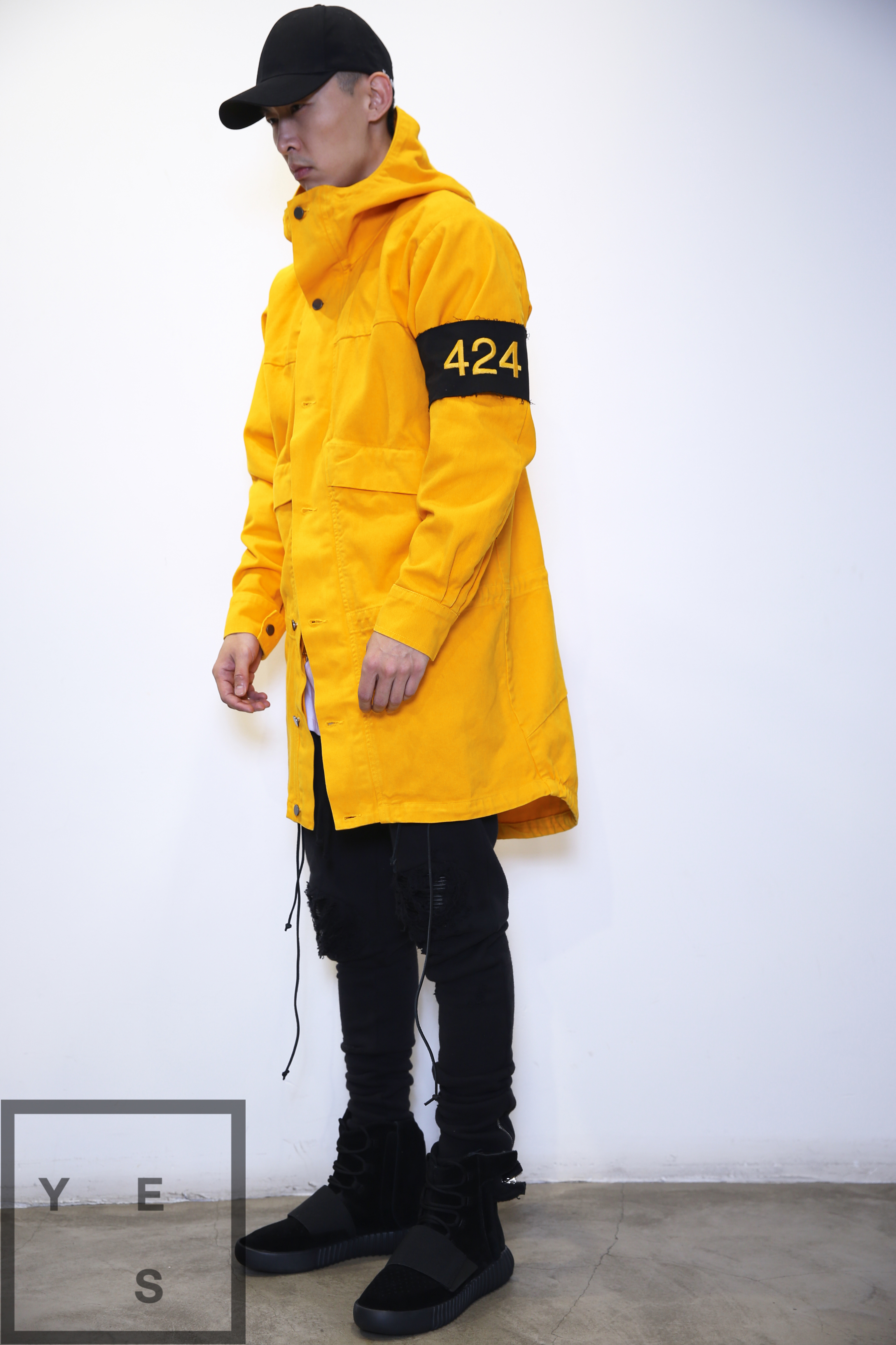 424 yellow denim parka