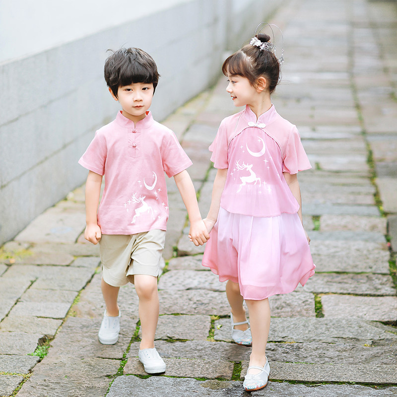 Kindergarten Garden Costume Plays Out of Children's Handwear Bansuits Summer Costume Elementary School Students China Feng Guoguo Graduation Photo Clothes