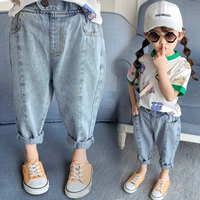 Quần jeans nữ mùa hè phần mỏng 2019 quần bé harem mới 5 quần trẻ em cà rốt 9 quần 1-3 tuổi 4 - Quần jean quan ao tre em