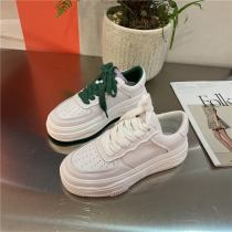 Pretty girl bi prepared ~ dissolved shoes 2022 spring new leather thick soled small white shoes casual Joker youth tide