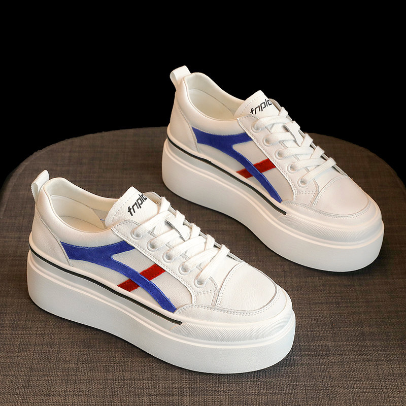 Stunning pressure shaft ~ Inner heightening thick bottom small white shoes Muffin Base Shoes ins Chains 2021 Chunqiu Ji New Women's Shoe Tide