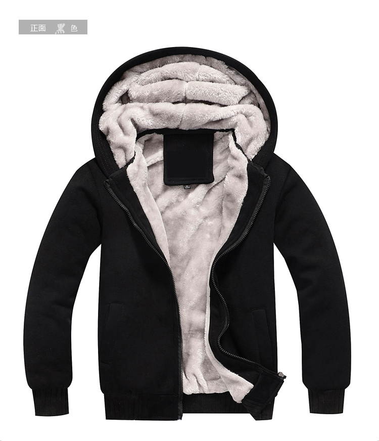 Đặc biệt hàng ngày mùa thu đông dày cộng với áo len nhung nam hoodie Áo khoác giản dị Hàn Quốc áo len nam size lớn - Áo len áo đôi hoodie