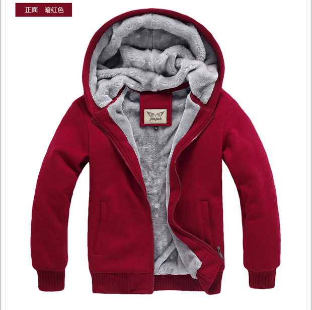 Đặc biệt hàng ngày mùa thu đông dày cộng với áo len nhung nam hoodie Áo khoác giản dị Hàn Quốc áo len nam size lớn - Áo len áo đôi hoodie