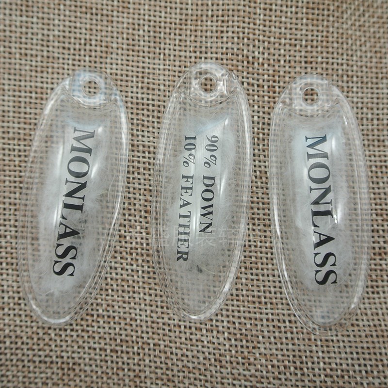 Custom-made pvc down jacket tag bubble down ball bag inflatable cotton label PVC down inflation standard