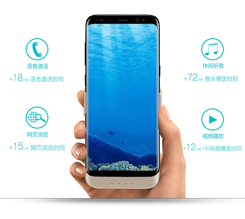 Ruibo Samsung Galaxy S8 quay lại pin S8 + cộng với sạc không dây hộp đựng điện thoại di động - Ngân hàng điện thoại di động sạc dự phòng hoco 30000mah
