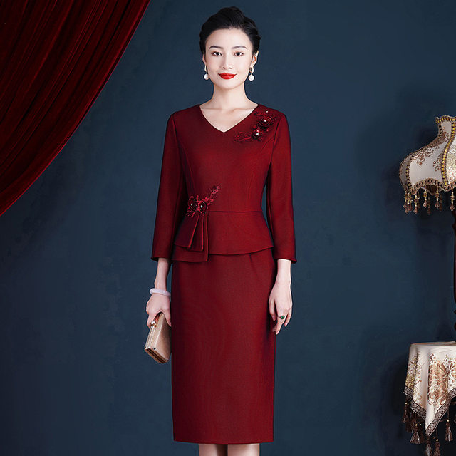 High-end wedding dress for grandma-in-law, evening dress, dress