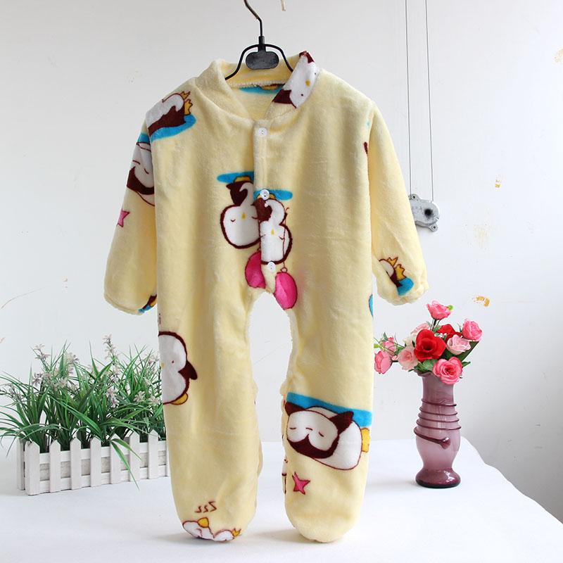 1-2-3 tuổi bé trai và bé gái flannel jumpsuit chống đá là mùa thu đông đồ bơi cho bé