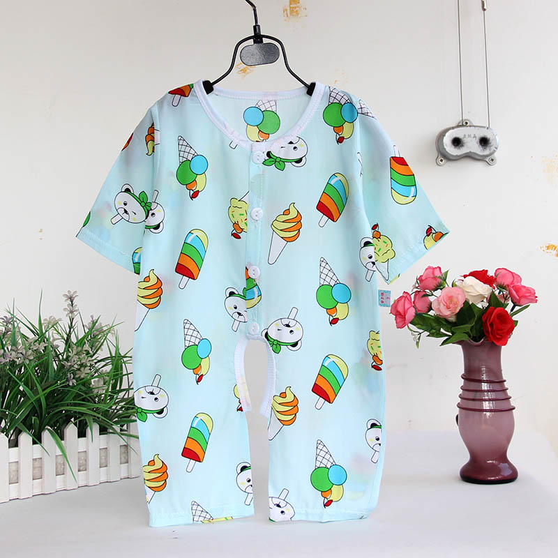 Bé cotton lụa dài tay áo onesies bé quần áo cotton nhân tạo sơ sinh cotton trẻ em của đồ ngủ romper 0-2 tuổi